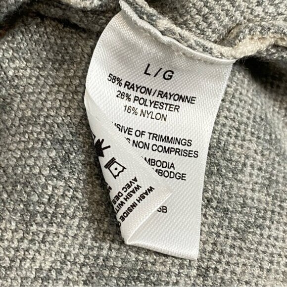 Denver Hayes Hooded Sweater Leopard Print Sz Large Very Soft Split Hem - Picture 5 of 9